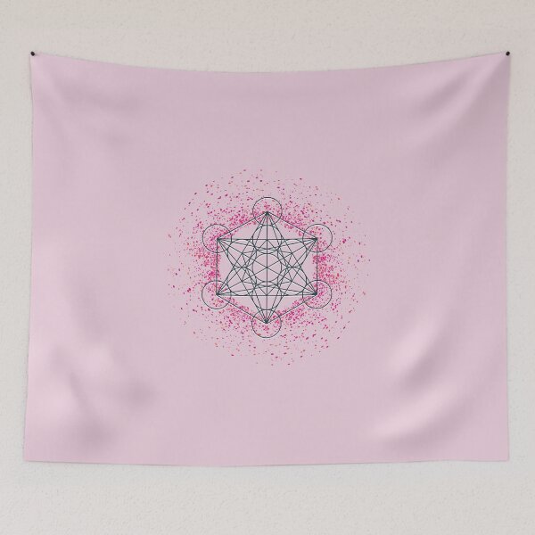 Item preview, Metatron's Cube Sacred Geometry (Pink-Dark Blue) designed and sold by whereisOlga_.