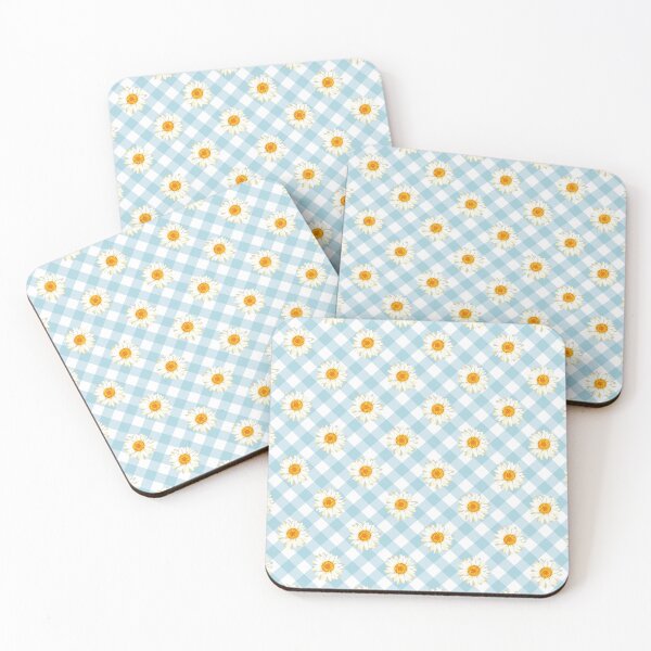 Item preview, Blue Floral Gingham Pattern designed and sold by pretty-os.