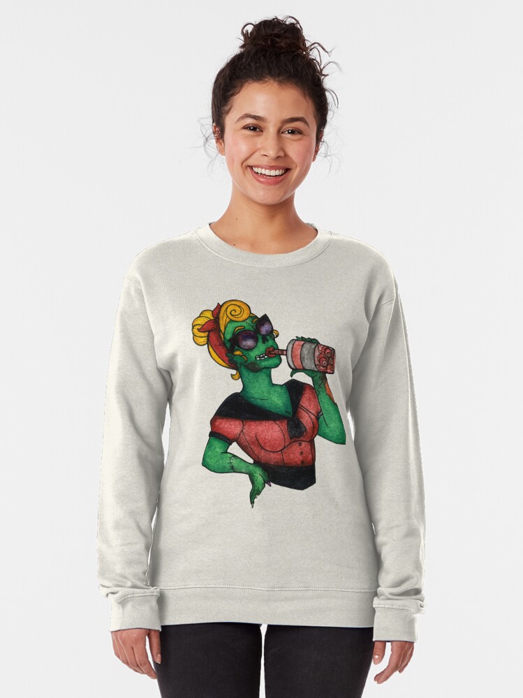 Discover Zombie Gal Boba Pullover Sweatshirt