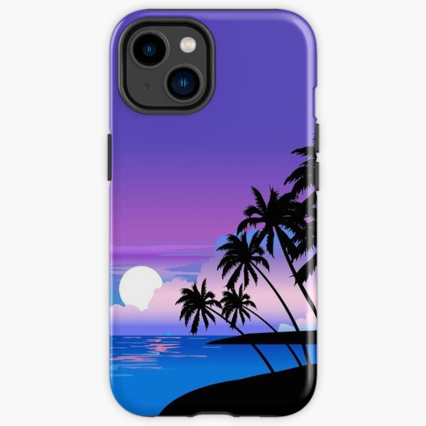 Beautiful View Purple & Palm Tree iPhone Tough Case