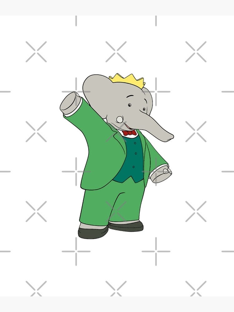 Babar The Elephant Waving Premium Matte Vertical Poster