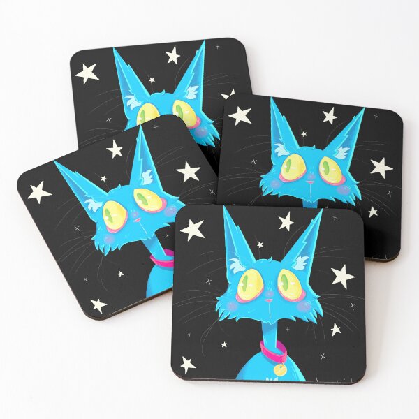 Item preview, Blue Cat with Stars designed and sold by Hannah Hurst.
