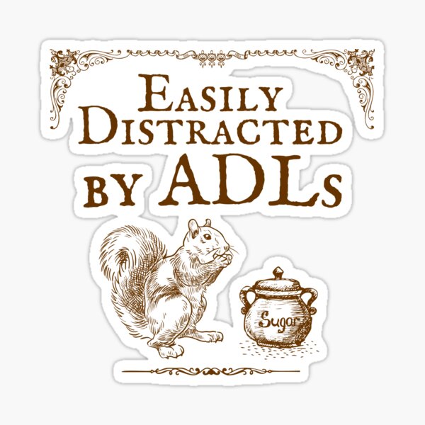 Easily Distracted by ADLs Vintage Squirrel Sugar Sticker