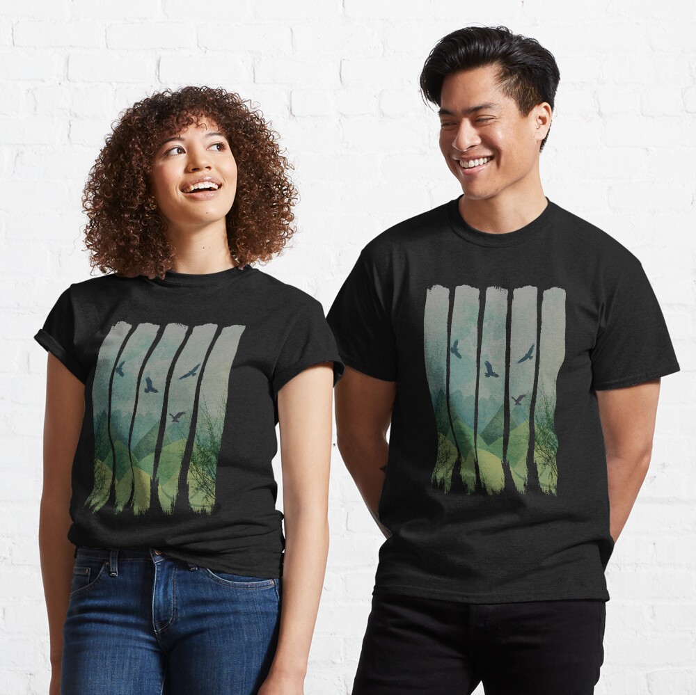 Eagles, Mountains, Grunge Landscape Classic T-Shirt