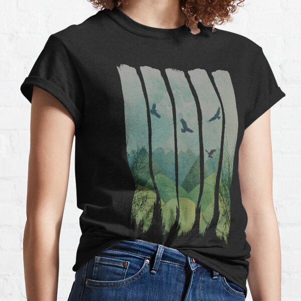 Eagles, Mountains, Grunge Landscape Classic T-Shirt