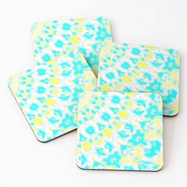 Item preview, The cyan, yellow, and white distorted kaleidoscopic pattern designed and sold by IraNiva.