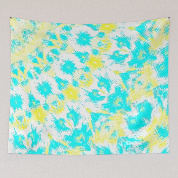Item preview, The cyan, yellow, and white distorted kaleidoscopic pattern designed and sold by IraNiva.