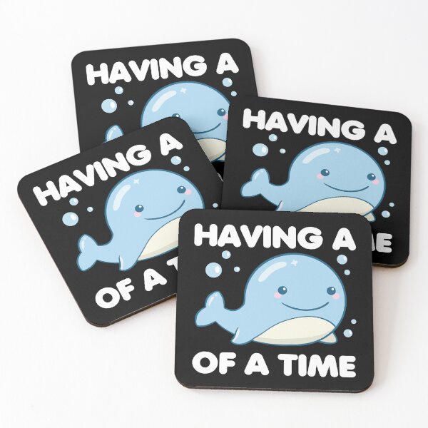 Item preview, Having a Whale of a Time Kawaii Blue Whale designed and sold by sunburstdesigns.