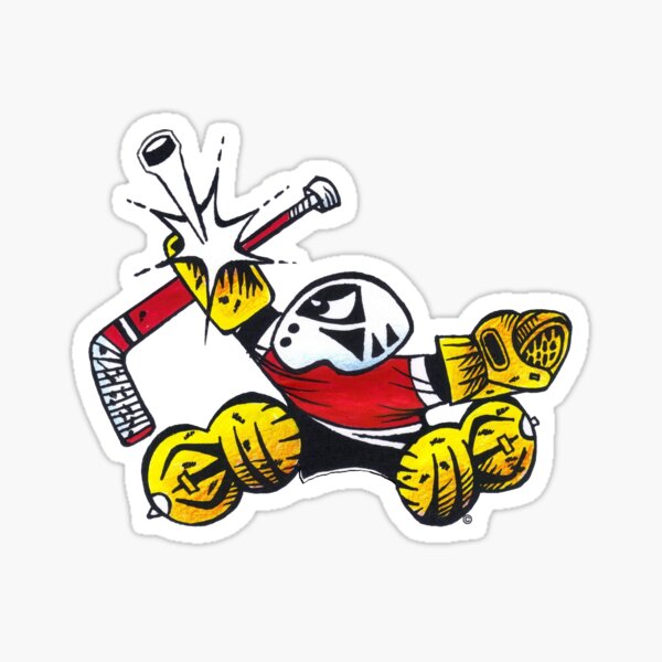 Small Saves the Cartoon Hockey Goalie Blocker Save! Sticker
