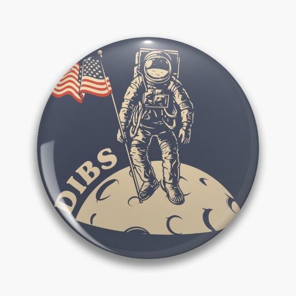 Artikelvorschau, Lustiger USA-Astronaut auf dem Mond, der Dibs ruft // Lustige Mondlandung entworfen und verkauft von TwoTenDesign.
