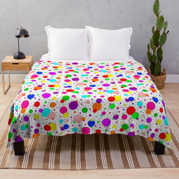 Item preview, Multi Size Rainbow Polka Dots on a White Background, Large Sized Repeating Pattern designed and sold by Nicolette Olivier.