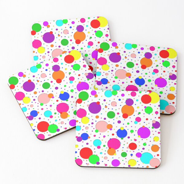 Item preview, Multi Size Rainbow Polka Dots on a White Background, Large Sized Non-Repeating Image designed and sold by Nicolette Olivier.
