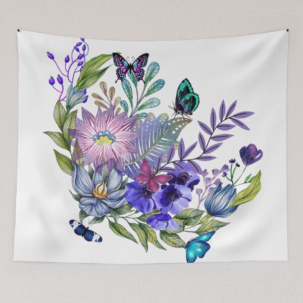 Item preview, Flowers and Foliage with Butterflies designed and sold by tomorrowsart.