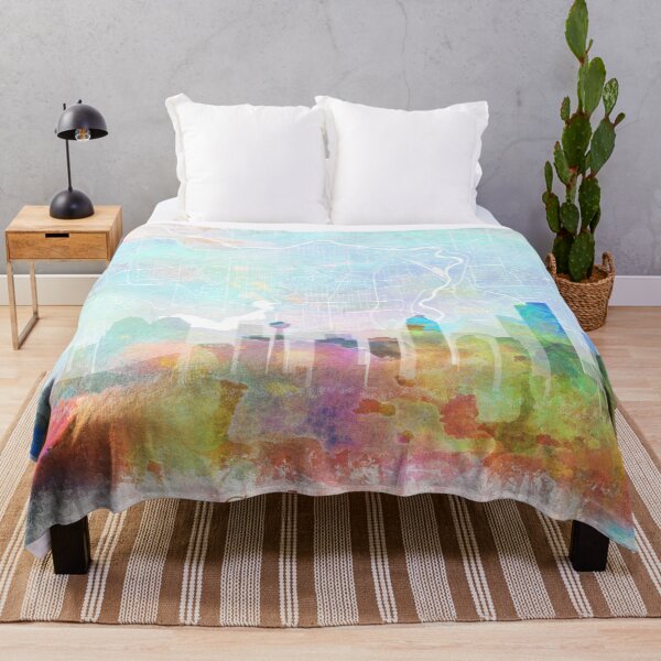Item preview, Calgary Skyline & Map Watercolor Print by Zouzounio Art designed and sold by zouzounioart.