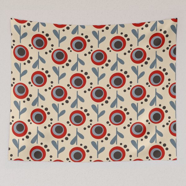 Item preview, Retro Blue Florals designed and sold by KathrinLegg.