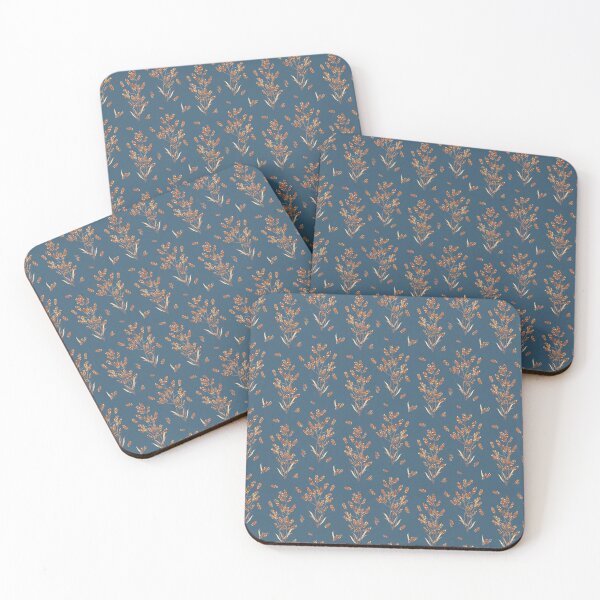 Item preview, Grain plants with blue background designed and sold by cesartorresart.