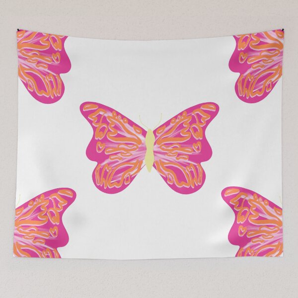 Item preview, Preppy pink and orange vibrant butterfly   designed and sold by mollsdesignss.