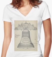 Fontainbleau Plantation Bell - Thomas Byrne - Vintage Architecture Women's Fitted V-Neck T-Shirt