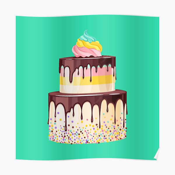 Premium PSD | Psd happy birthday poster with delicious birthday cake  background