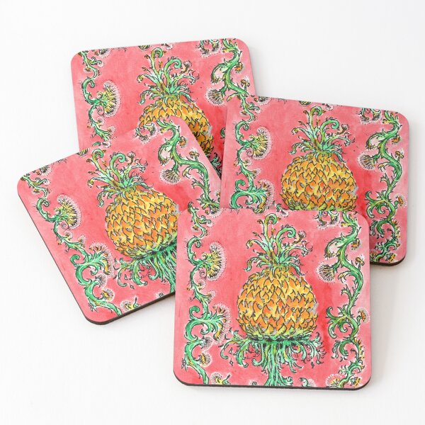 Item preview, Abstract Yellow Pineapple On Pink Background designed and sold by DonSylvester.
