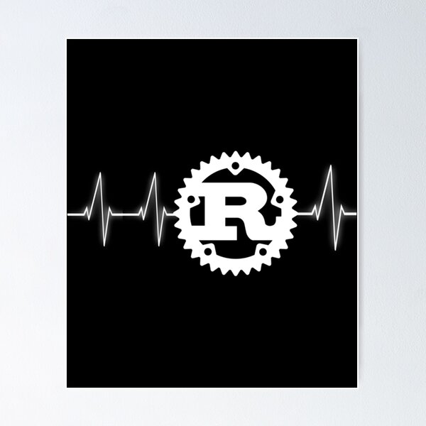 Artikel-Vorschau von Rust Programming Logo Herzschlag-Design-Design, designt und verkauft von SarcasmStyle.