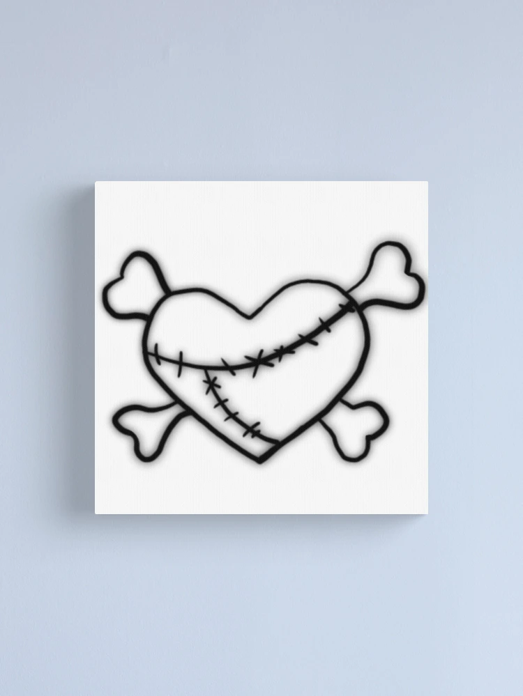 画用紙に描く‼️　HEART。 Fixed Broken Heart Stamp y2k
