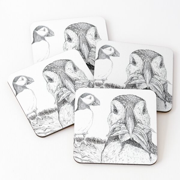 Item preview, Atlantic Puffins with Lunch designed and sold by Lisa Kimberly Glickman.