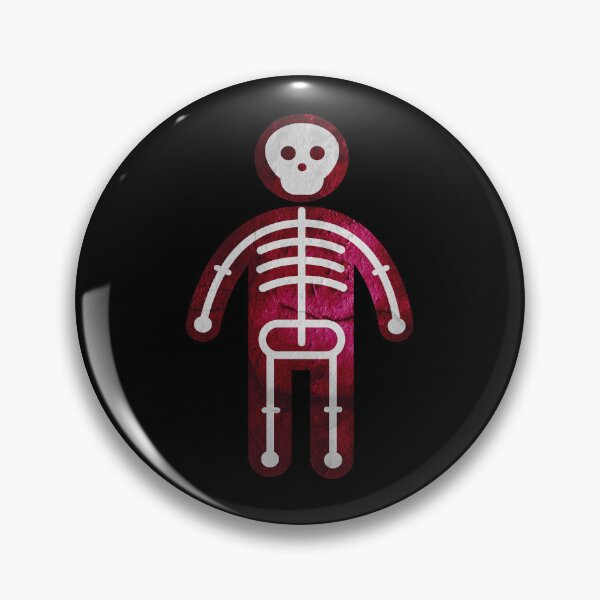 Item preview, bathroom man symbol with bones and skeleton designed and sold by mirrorimages.