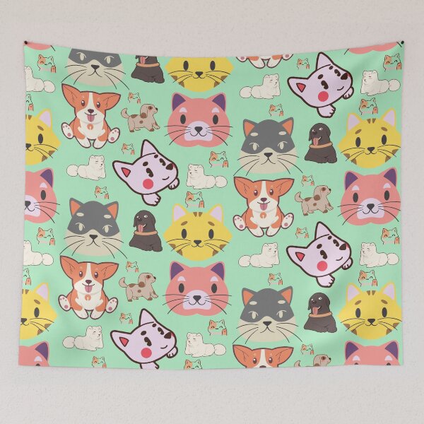 Item preview, Playful Dogs and Cat Pattern designed and sold by designlee.