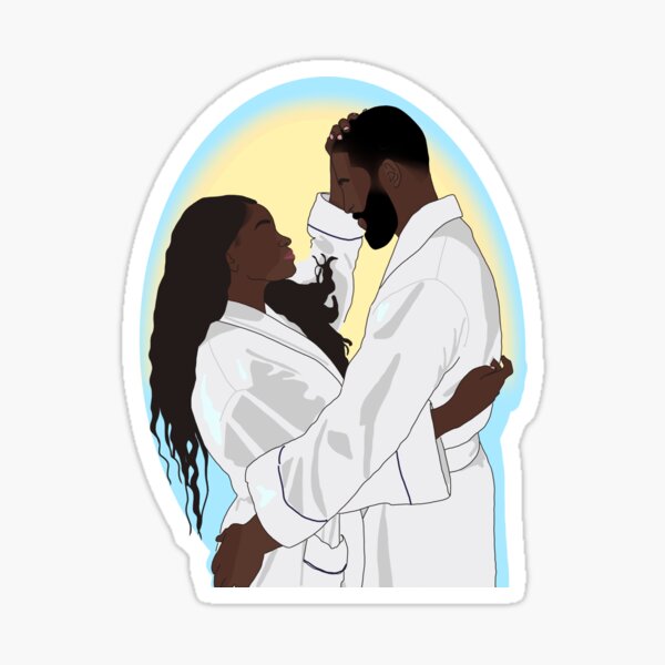 PRIDE Wedding Cute Lesbian Black Couple | Sticker