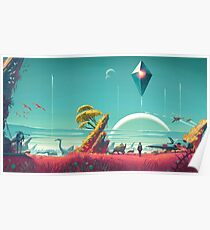 No Mans Sky - Schiff und Himmel Poster