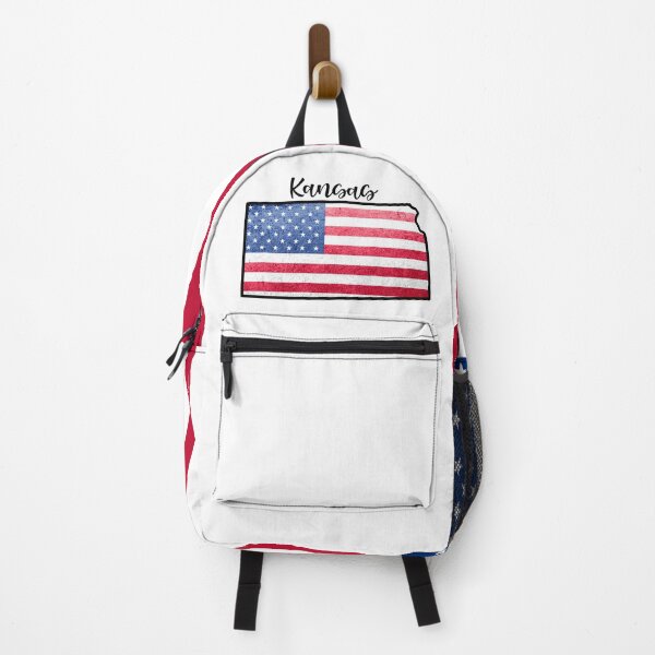 Item preview, Kansas State Outline with Patriotic USA American Flag designed and sold by Gsallicat.