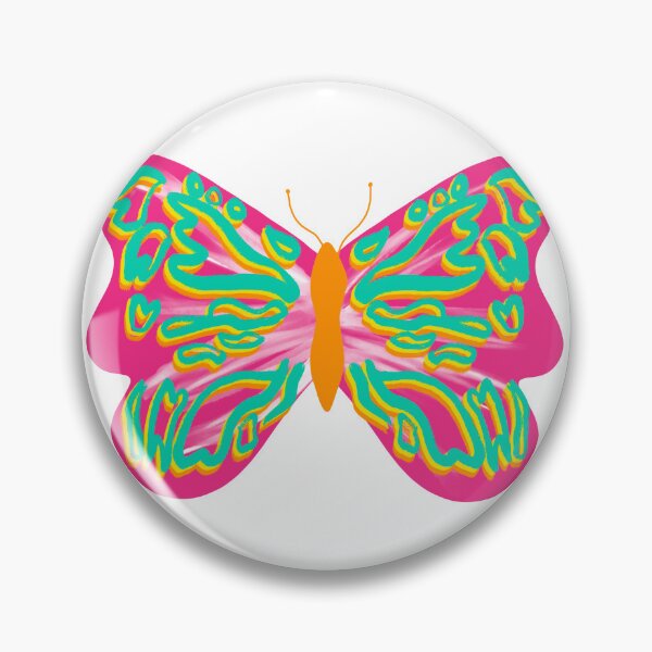 Item preview, Preppy pink, green, and orange vibrant butterfly designed and sold by mollsdesignss.