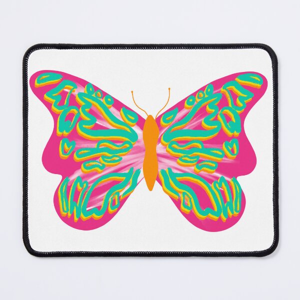 Item preview, Preppy pink, green, and orange vibrant butterfly designed and sold by mollsdesignss.