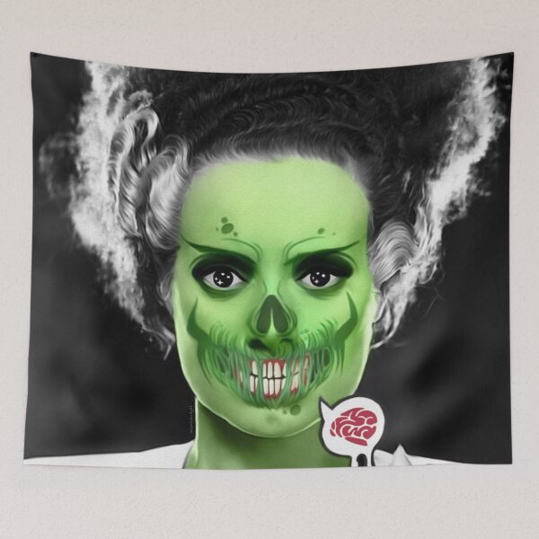 Item preview, Green Bride of Frankenstein Zombie with Brain designed and sold by orionlodubyal.