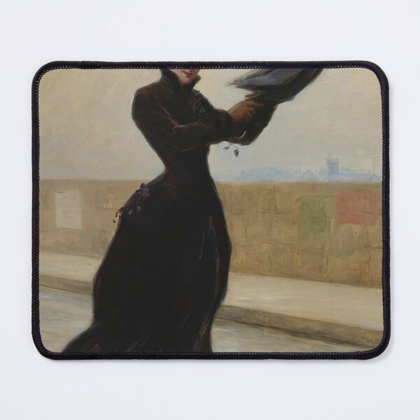 Item preview,  A windy day  woman with umbrella Edouard Bisson (French, 1856–1939) Édouard Bisson Academic Genre painter designed and sold by TeeARTHY.