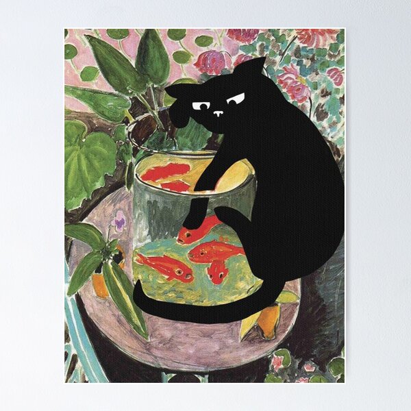 matisse's cat and a goldfish Canvas Print Poster