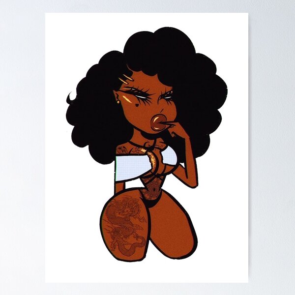 Download Baddie Cartoon Black Girl Wallpaper