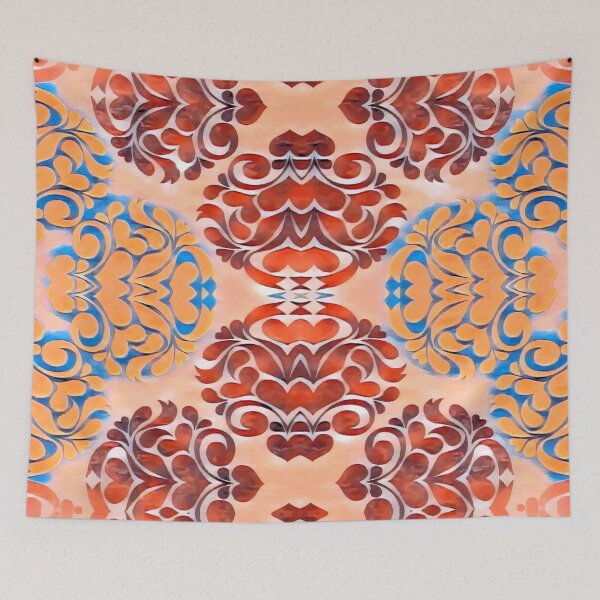 Item preview, Hearts and Swirls Geometric Pattern #1 in Peach designed and sold by MediaArtbyMara.