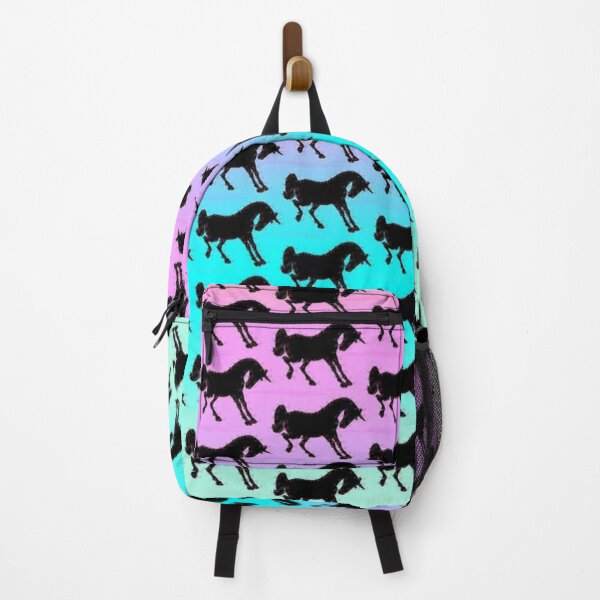 Item preview, Black Unicorns On Rainbow Background designed and sold by MagicByDesign.