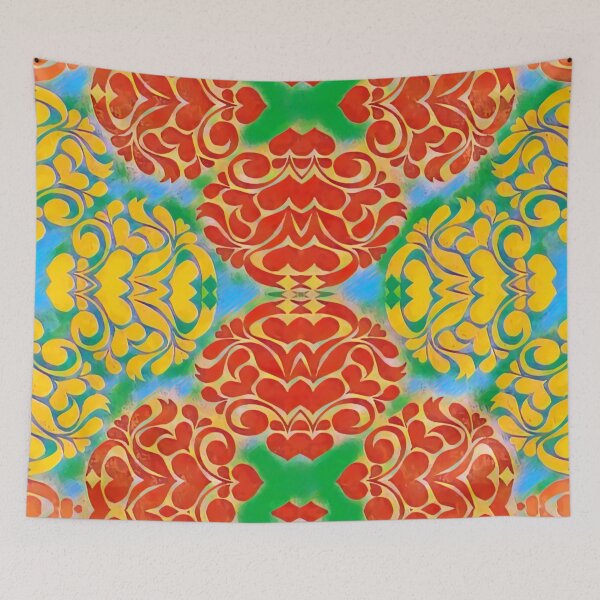 Item preview, Hearts and Swirls Geometric Pattern #1 in Red designed and sold by MediaArtbyMara.