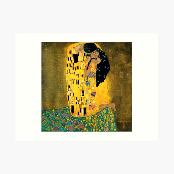 Curly Klimt Art Print