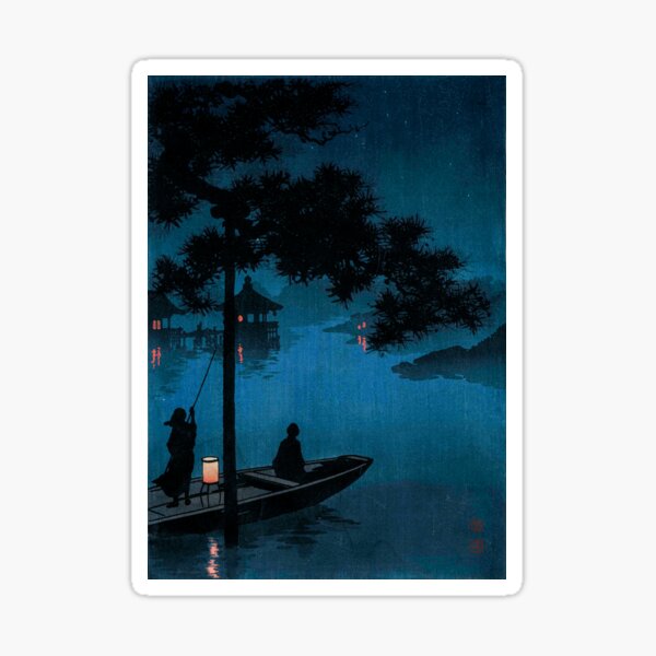 Vista previa del artículo con la obra «Arte vintage japonés Koho Shoda estrellas sobre el lago Biwa», diseñado y vendido por TeeARTHY.