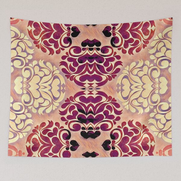 Item preview, Hearts and Swirls Geometric Pattern #1 in Wine Color designed and sold by MediaArtbyMara.