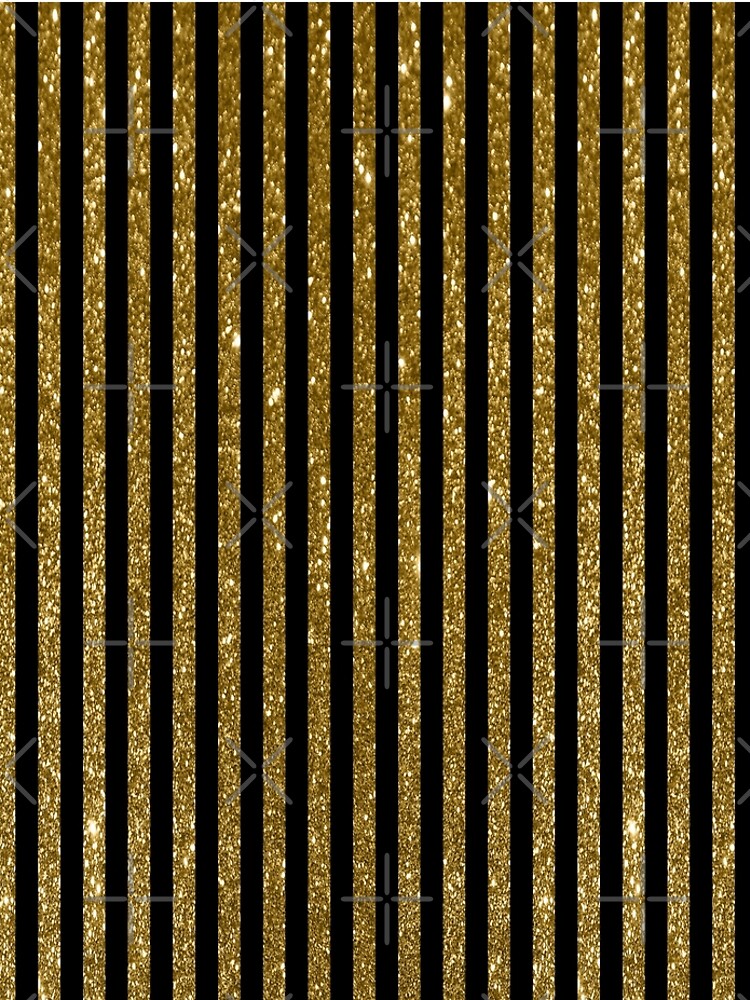 Black and Golden Glitter Vintage Stripes by GersonRamos