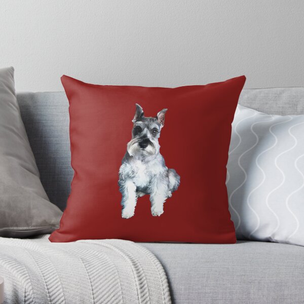 Stefan the Miniature Schnauzer Throw Pillow