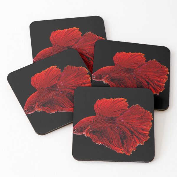 Item preview, Red Betta Splendens - Siamese Fighting Fish designed and sold by Custom Pet Portrait Art Studio.