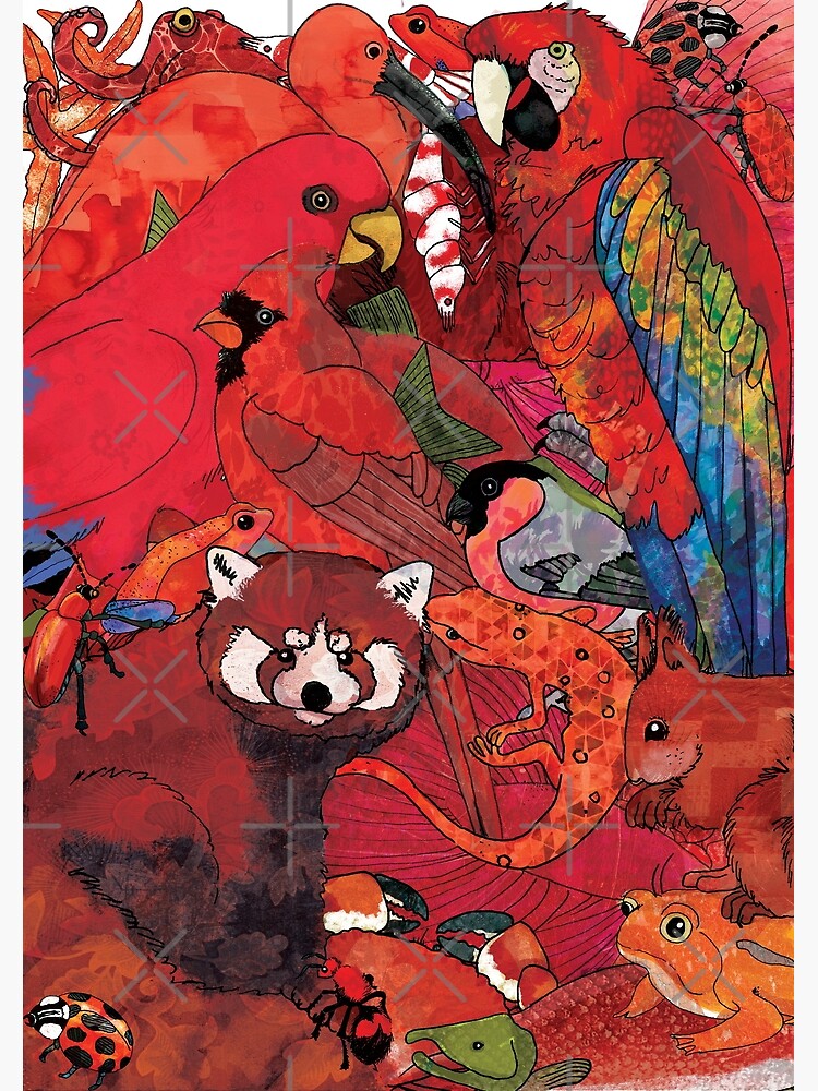 "red animals" Poster for Sale by katherineblower | Redbubble