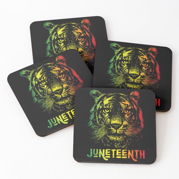 Item preview, Tiger Juneteenth Cool Black History African America Flag Tee T-Shirt designed and sold by Dieter-Marshall.