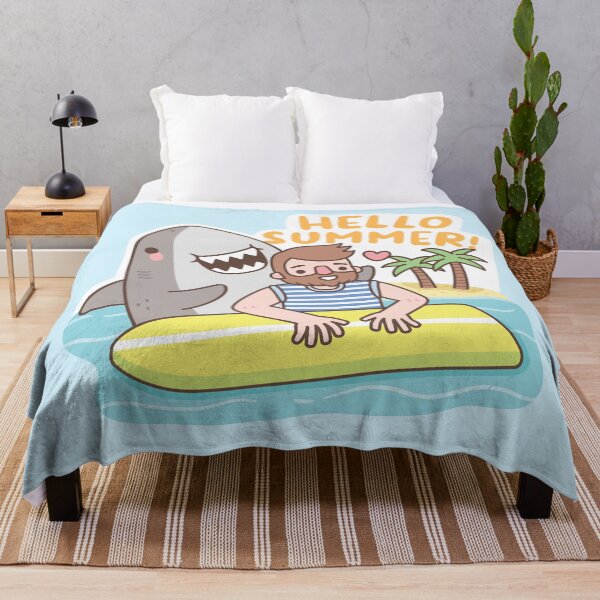 Item preview, Funny Shark And Surfer, Hello Summer designed and sold by rustydoodle.